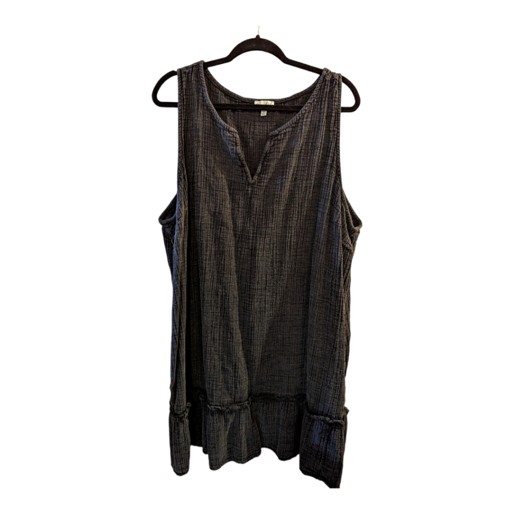 Boho style ruffle sleeveless dress, sz 3x